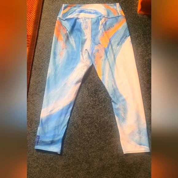 Debbie DANNHEISSER Leggings capri Fine Art  High Waist Women's L Beach Suncoast - Picture 2 of 5